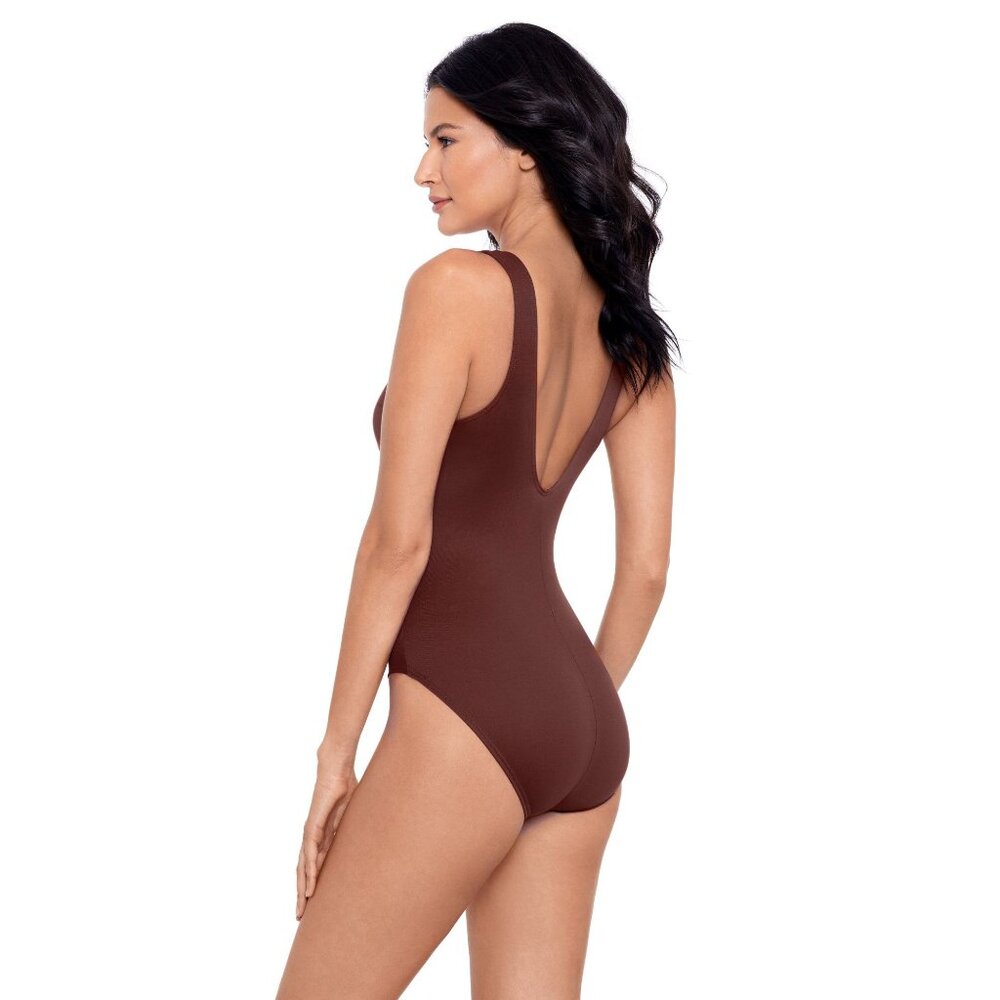 🆕 MIRACLESUIT Must Have Escape Slimming One Piece Swimsuit 12 Brown - Picture 2 of 9